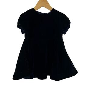 Polarn O Pyret Special Occasion Dress Blue Shimmery‎ Velvet 18-24 Month New
